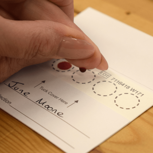 Dry blood spot card